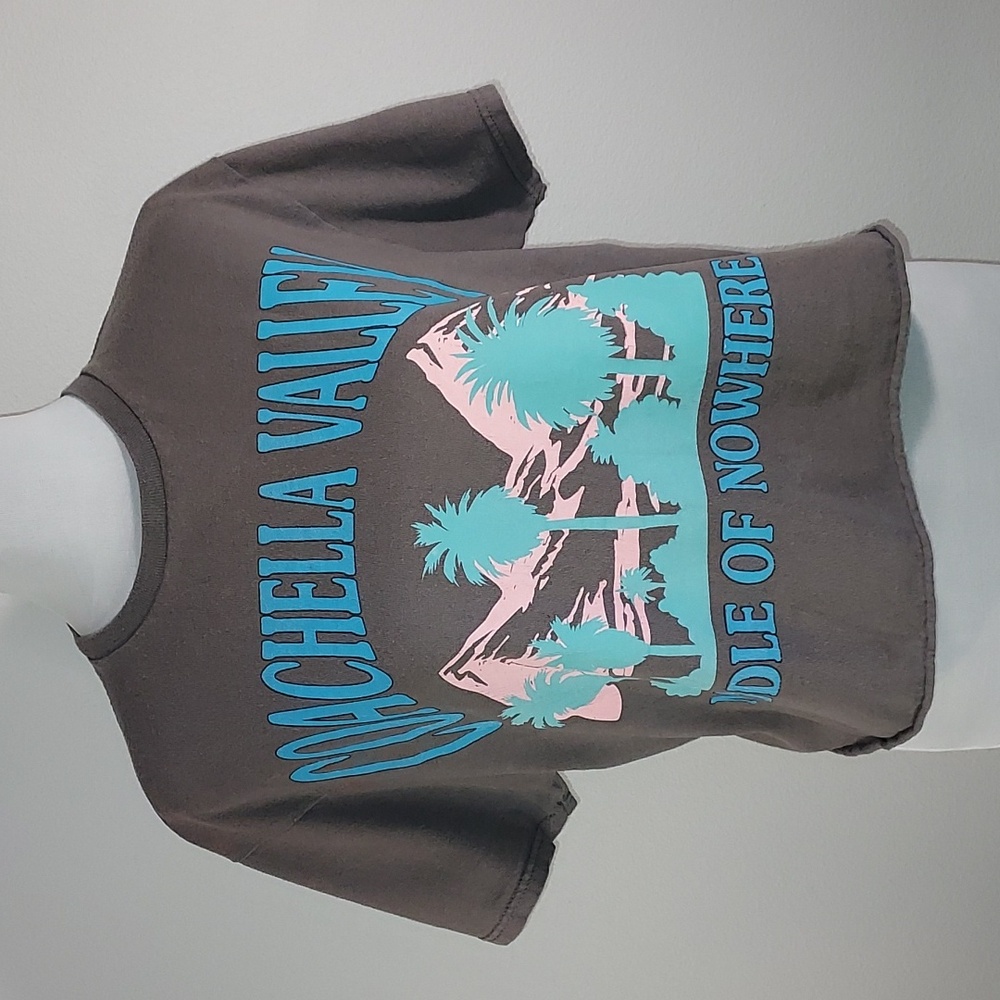 Gold Rush Coachella Valley Middle Of Nowhere Grey Graphic Cropped S/S T-Shirt M